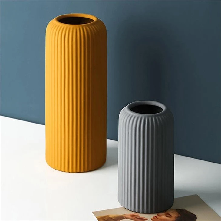 ribbed ceramic vase 5